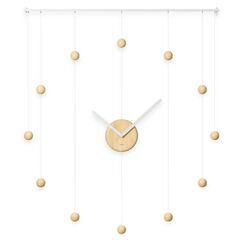 Часы Hangtime, белые/натуральное дерево, Umbra