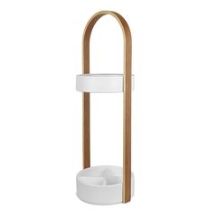 Подставка для зонтов Bellwood белый-натуральное дерево, Umbra