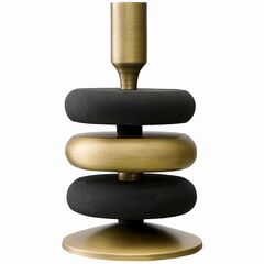 Подсвечник Stone, 20 см, черный/античная латунь, Bergenson Bjorn
