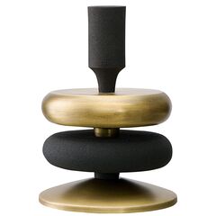 Подсвечник Stone, 17 см, черный/античная латунь, Bergenson Bjorn