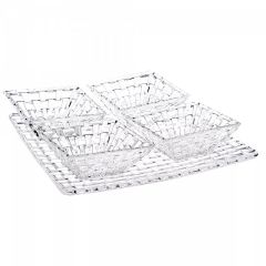 BOSSA NOVA - Набор 5 предметов квадратная тарелка + 4 квадратных салатника бессвинцовый хрусталь