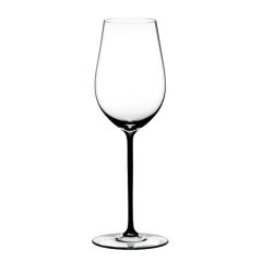 Бокал для вина Riesling/Zinfandel, 395 мл, прозрачный/черный, хрусталь, серия Fatto a Mano, Riedel