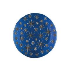 Блюдо Golden Stars, 32 см, синее, хрустальное стекло, Nachtmann