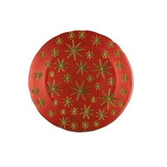 Блюдо Golden Stars, 32 см, красное, хрустальное стекло, Nachtmann