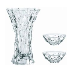 Набор 3 предмета SPHERE: ваза + 2 подсвечника, бессвинцовый хрусталь, Nachtmann