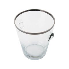 Ведро из стекла для льда под шампанское, высота: 22 см, с платиновой кромкой, 220075, PEUGEOT VIN, Франция