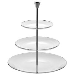 Этажерка 2-х ярусная для десерта Full Moon, D15/21 см, H23 см, алюминий, стекло, Vidivi