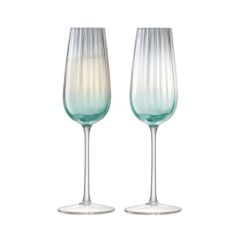 Набор из 2 бокалов-флейт для шампанского Dusk 250 мл зелёный-серый, LSA International
