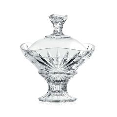 Конфетница с крышкой RCR Style Oasis D18 см, H13,6 см, хрустальное стекло, Италия