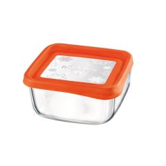 Контейнер стеклянный 15 х 15 см, 1 л, оранжевый, стекло, полипропилен, серия Frigoverre Fun, Bormioli Rocco