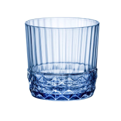 Набор из 6-ти низких стаканов 300 мл, голубой, хрустальное стекло, серия AMERICA' 20s, Bormioli Rocco