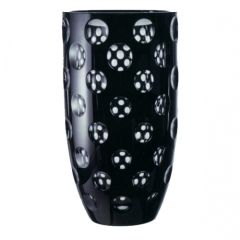Ваза черная 30 см, серия CHECKER, AJKA CRYSTAL