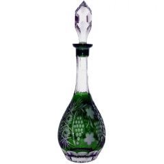 Декантер с пробкой темно-зеленый 750 мл, серия GRAPE, AJKA CRYSTAL