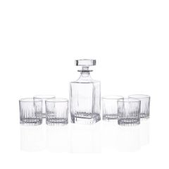 Набор из 7-ми предметов для виски RCR Timeless Style: Графин 750 мл, стаканы 360 мл, хрустальное стекло, Италия