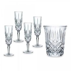 Набор для шампанского Noblesse, 5 предметов: ведро для льда 2,69 л, h22,5 см и 4 фужера, 155 мл, Nachtmann