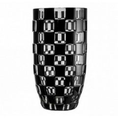Ваза черная 30 см, серия DOMINO, AJKA CRYSTAL