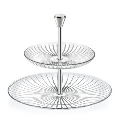 Этажерка 2-х ярусная RCR Alzatine,  H218 мм, D260/180 мм, хрустальное стекло, Италия