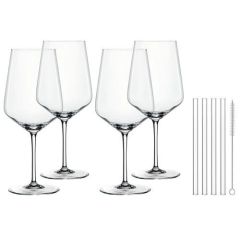 Набор бокалов TASTES GOOD: 4 бокала 630 мл, 4 трубочки, 1 щетка для чистки, Nachtmann