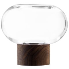 Ваза Oblate, 13,5 см, прозрачная/орех, LSA International