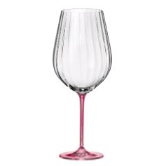 Набор из 2-х бокалов для красного вина COLUMBA OPTIC, 650 мл; розовая ножка, Crystal Bohemia