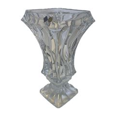 Ваза на ножке BAMBOO, 30 см; декор Платиновые линии; стекло, Bohemia JIHLAVA