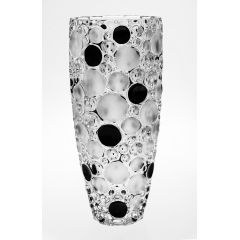 Ваза LISBOA, 35 см; декор Черные круги; стекло, Bohemia JIHLAVA