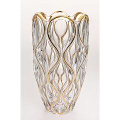 Ваза OCEAN, 30 см; декор Золото; стекло, Bohemia JIHLAVA