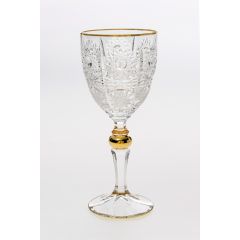 Набор из 6-ти бокалов для вина 500PK, декор Отводка золото, золотой шар, 260 мл; хрусталь, Bohemia JIHLAVA