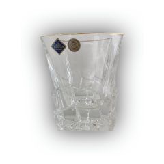 Набор из 6-ти стаканов для виски CRACK, декор Отводка золото, 310 мл; хрусталь, Bohemia JIHLAVA