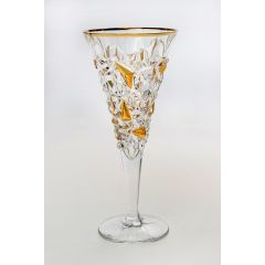 Набор из 6-ти бокалов для вина GLACIER, декор Золото; 250 мл; хрусталь, Bohemia JIHLAVA