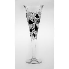 Набор из 6-ти бокалов для шампанского GLACIER, матовый, черный; 200 мл; хрусталь, Bohemia JIHLAVA