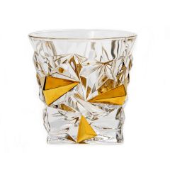 Набор из 6-ти стаканов для виски GLACIER, декор Золото; 350 мл; хрусталь, Bohemia JIHLAVA