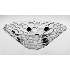 Салатник LISBOA, 30 см; декор Черные круги; хрусталь, Bohemia JIHLAVA