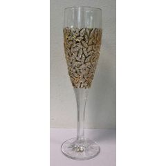 Набор из 6-ти бокалов для шампанского NICOLETTE, золотой мрамор; 180 мл; хрусталь, Bohemia JIHLAVA