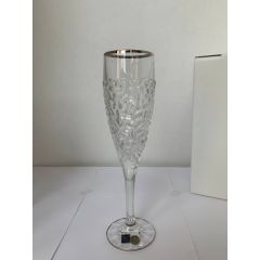 Набор из 6-ти бокалов для шампанского NICOLETTE, декор Отводка платина; 180 мл; хрусталь, Bohemia JIHLAVA