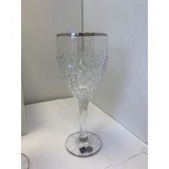 Набор из 6-ти бокалов для вина NICOLETTE, декор Отводка платина; 270 мл; хрусталь, Bohemia JIHLAVA