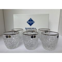 Набор из 6-ти стаканов для виски NICOLETTE, декор Отводка платина; 350 мл; хрусталь, Bohemia JIHLAVA