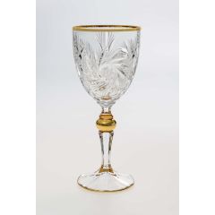 Набор из 6-ти бокалов для вина PINWHEEL, декор Отводка золото, золотой шар; 260 мл; хрусталь, Bohemia JIHLAVA