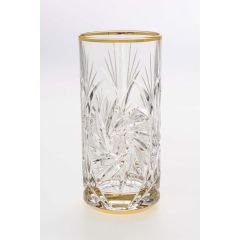 Набор из 6-ти стаканов для воды PINWHEEL, декор Отводка золото; 370 мл; хрусталь, Bohemia JIHLAVA