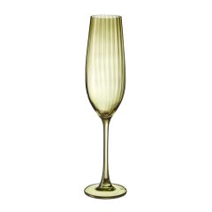 Набор из 2-х бокалов для шампанского COLUMBA OPTIC, 260 мл; цвет травянисто-зеленый, Crystal Bohemia
