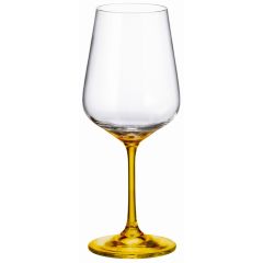 Набор из 4-х бокалов для красного вина STRIX; желтая ножка, 450 мл, Crystal Bohemia