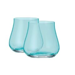 Набор из 2-х стаканов для виски LIMOSA; декор Бирюзовая чаша, 340 мл, Crystal Bohemia