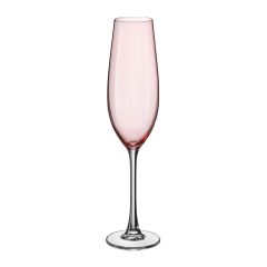 Набор из 2-х бокалов для шампанского COLUMBA, 260 мл, розовая чаша, Crystal Bohemia
