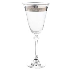 Набор из 6-ти бокалов для красного вина ASIO, декор Панто, платиновая лента, 250 мл, Crystal Bohemia