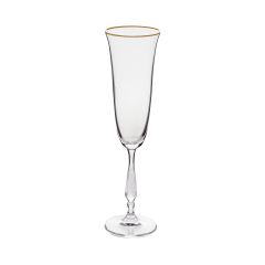 Набор из 6-ти бокалов для шампанского FREGATA, Декор Отводка золото, 190 мл, Crystal Bohemia