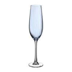 Набор из 2-х бокалов для шампанского COLUMBA OPTIC, 260 мл; синяя чаша, Crystal Bohemia
