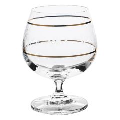 Набор из 6-ти бокалов для бренди FALCO, декор Панто, 2 отводки золото, 250 мл, Crystal Bohemia