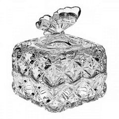Доза Бабочка, 9,6 см, квадратная, Crystal Bohemia