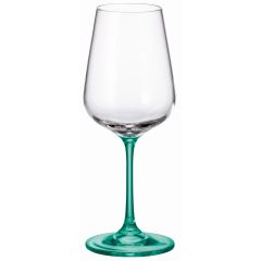 Набор из 4-х бокалов для белого вина STRIX; голубая ножка, 360 мл, Crystal Bohemia