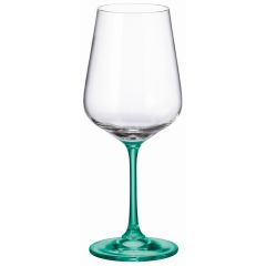 Набор из 4-х бокалов для красного вина STRIX; голубая ножка, 450 мл, Crystal Bohemia